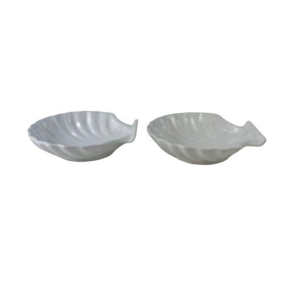 Scalloped Clam Shell Dish Bowls Set Of 2 Seafood Made In Japan Oven Proof - Picture 13 of 15
